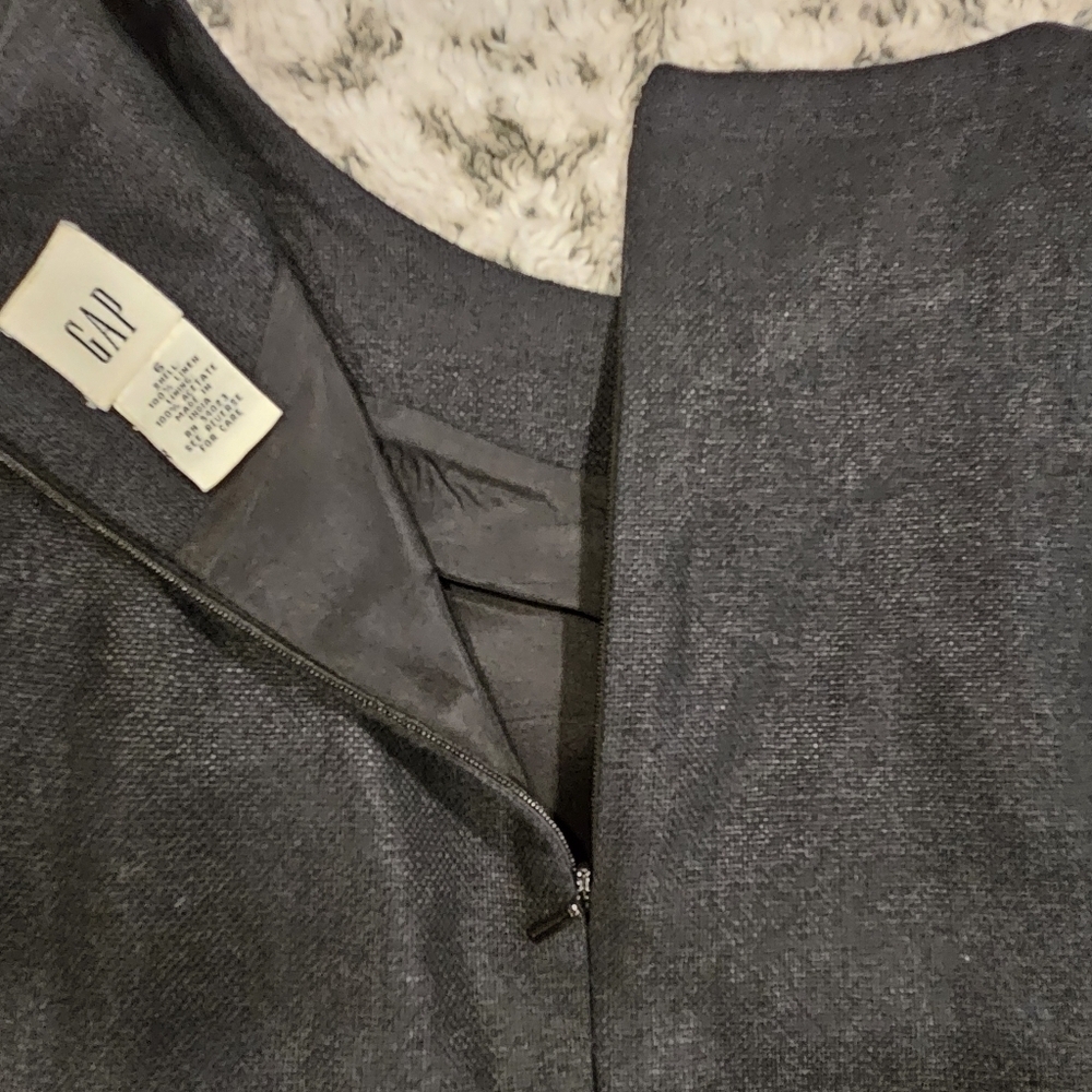 Gap SZ 6 100% Linen Black Career Sheath Dress With Matching Jacket Blazer - Picture 15 of 15